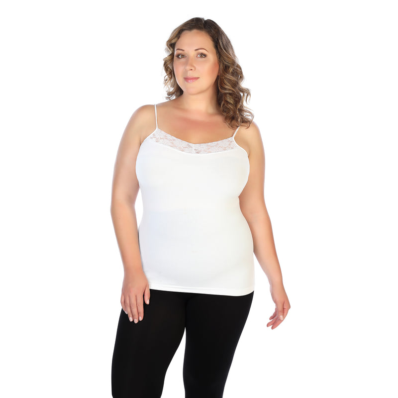 White Plus Lace Camisole
