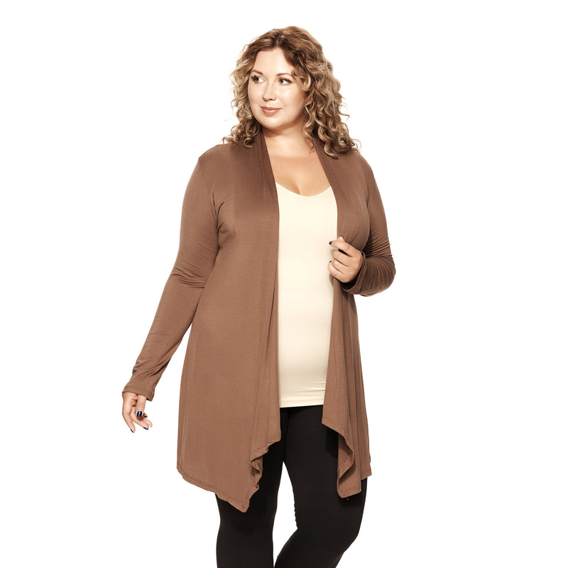 taupe long cardigan