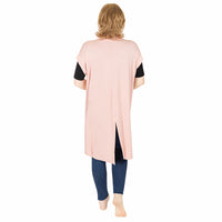 Blush Open Front Vest with Back Slit Back