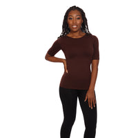 1/2 Sleeve Tee Dark Brown