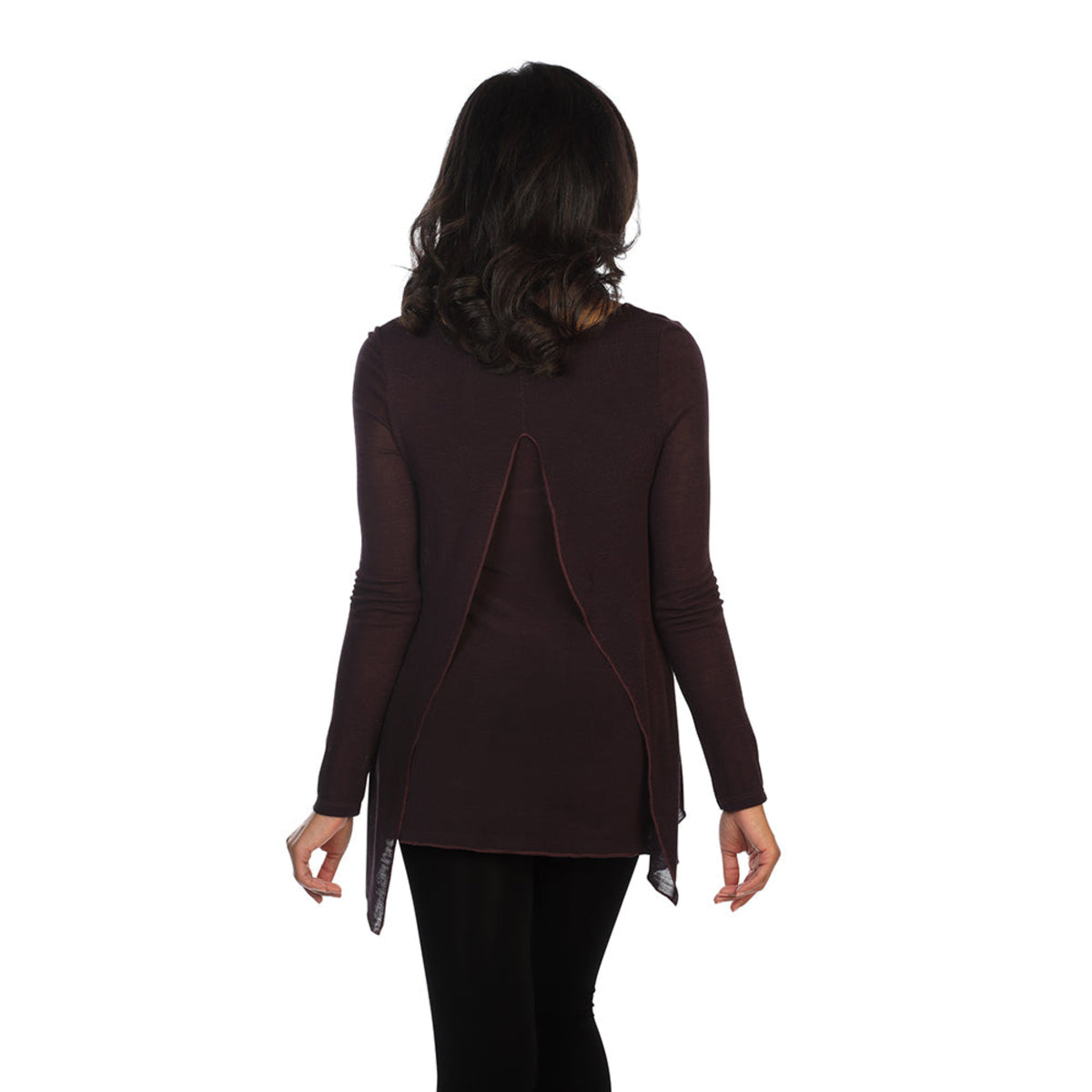 Eggplant ava sweater back view