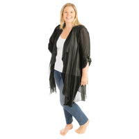 Black Plus Silk Cardigan