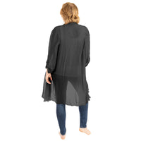 Black Standard Silk Cardigan Back