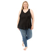 Plus Silk Top with Lace Trim Final Sale