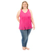 Plus Silk Top with Lace Trim Final Sale