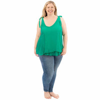 Green Plus Silk Tank Top