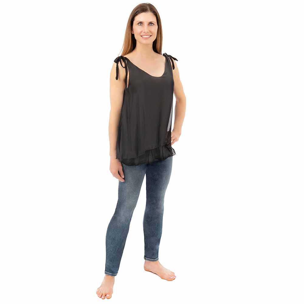 Black Standard Silk Tank Top