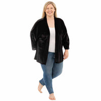 Black Plus Short Velvet Cardigan