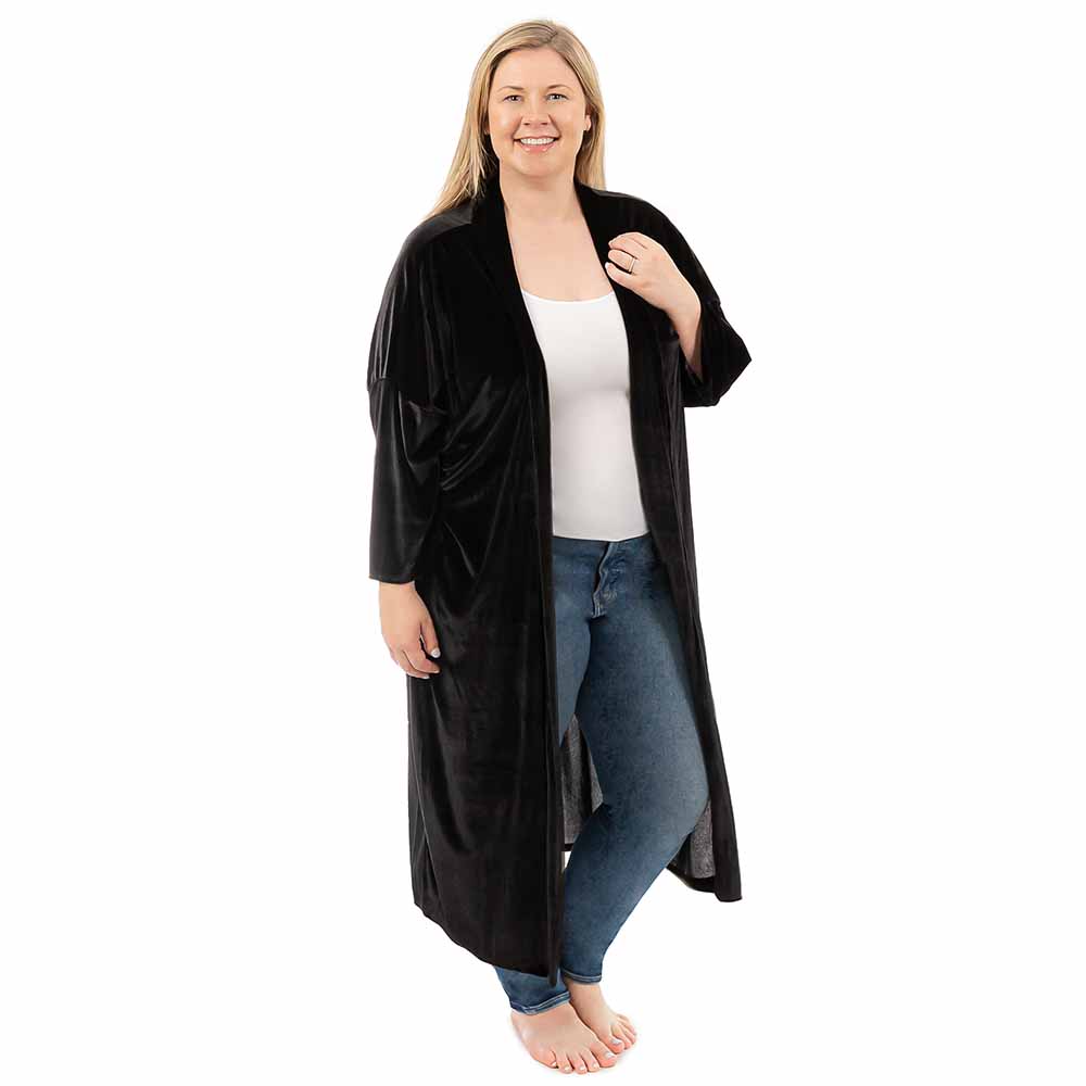 Black Plus Velvet Duster