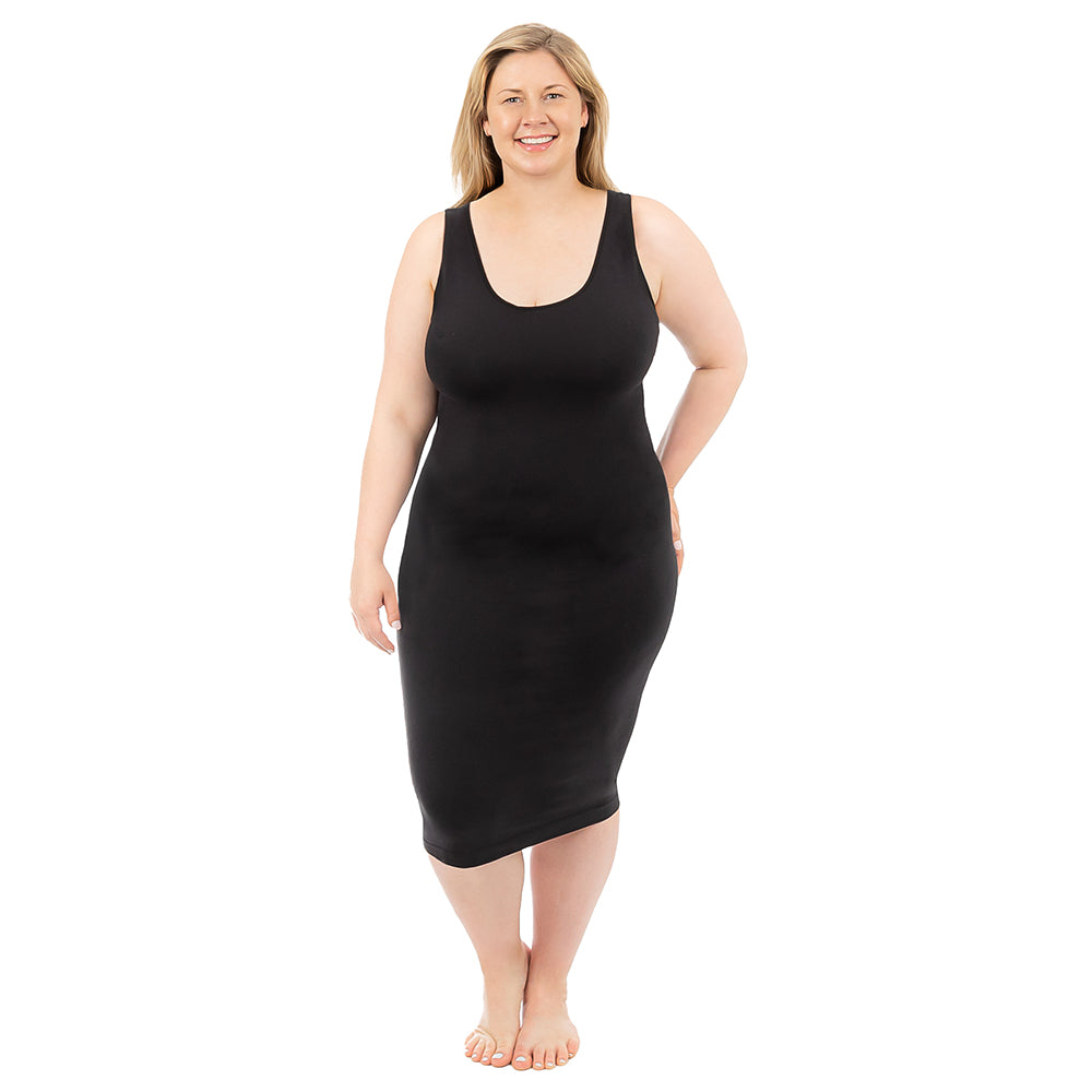 knee length dresses for ladies Ribbed Tank Dress – MICHELLE JONAS main image 0