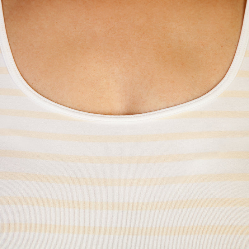 Ivory Plus Contrasting Stripe Tank Top Zoom