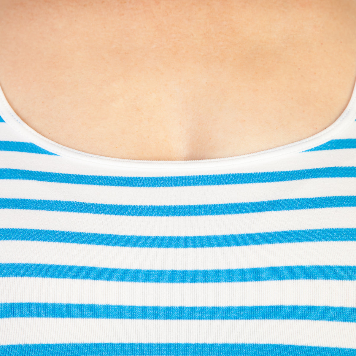 Turquoise Plus Contrasting Stripe Tank Top Zoom