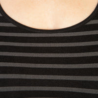 Charcoal Contrasting Stripe Tank Top Zoom