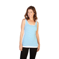 Turquoise Contrasting Stripe Tank Top