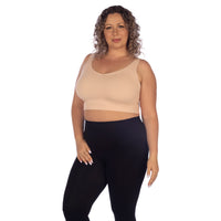 Blossom Plus Soft Ribbed V Neck Crop Top