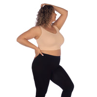Blossom Plus Soft Ribbed V Neck Crop Top Side
