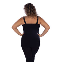 Black Plus Soft Ribbed V Neck Tank Top Back