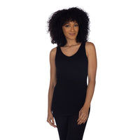 Black Soft Ribbed V Neck Tank Top