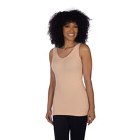 Blossom Soft Ribbed V Neck Tank Top Front