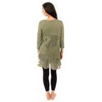 Moss floral Burnout Cardigan Back