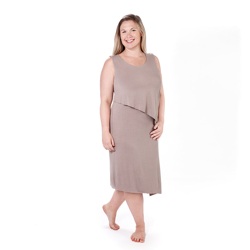 Mocha Plus Asymmetrical Dress