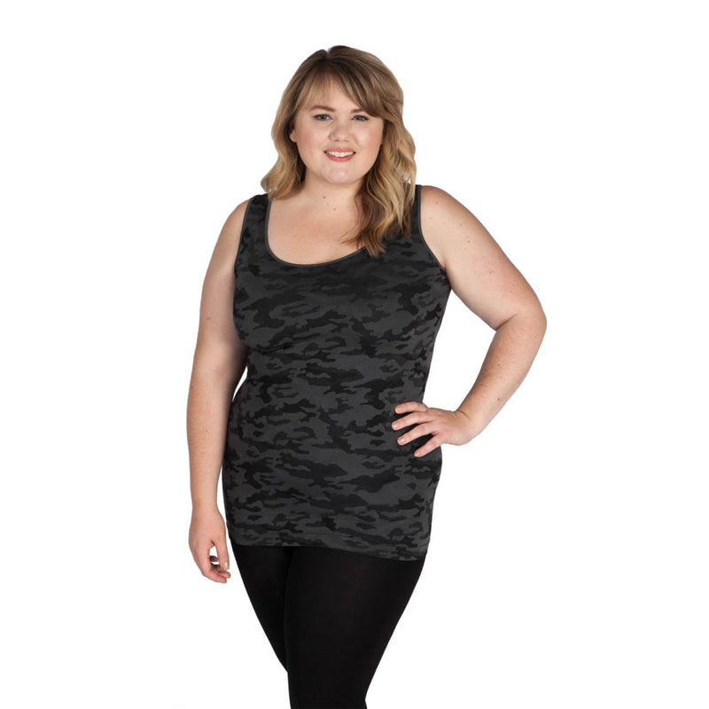 Grey Plus Camo Tank Top