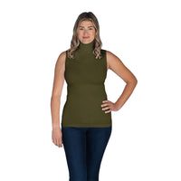 Olive Sleeveless Turtleneck