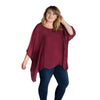 Plus Three Quarter Sleeve Solid Silk Top Final Sale