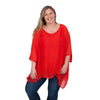 Plus Three Quarter Sleeve Solid Silk Top Final Sale