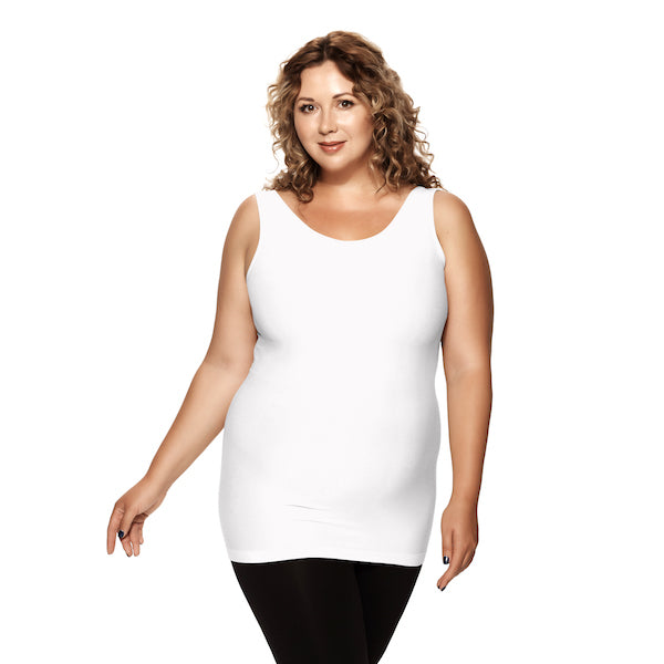 White Plus Reversible V-Neck Tank Top