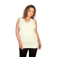 Ivory Plus Lace V-Neck Tank Top