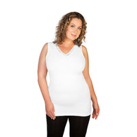 White Plus Lace V-Neck Tank Top