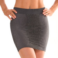 Snake Charcoal Animal Print Skirt