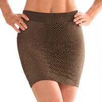 Snake Taupe Animal Print Skirt
