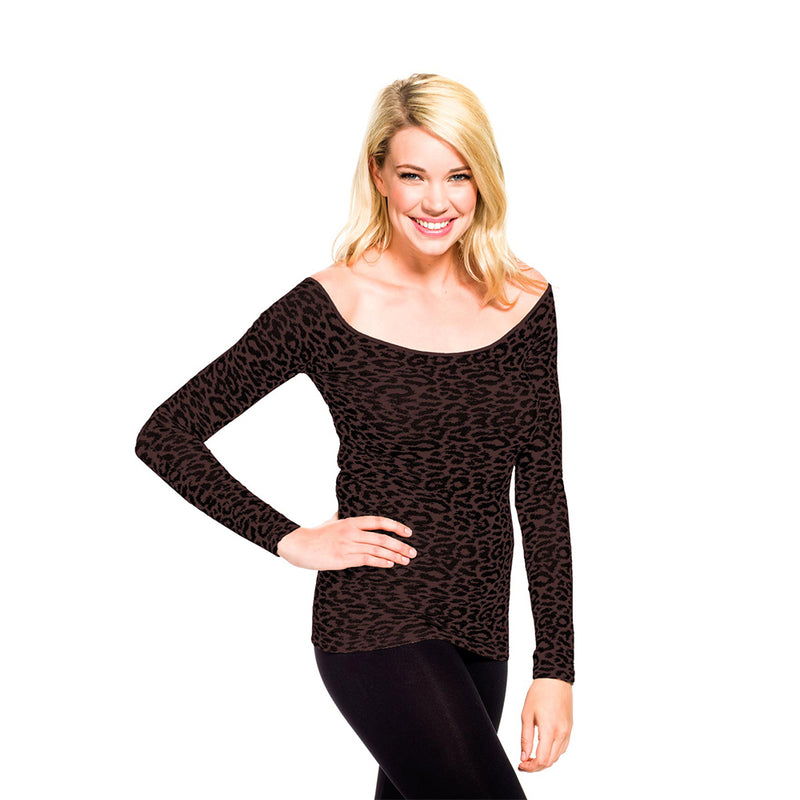 Animal Print Long Sleeve Scoop Final Sale