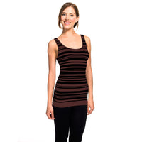 dark brown and black striped tank top