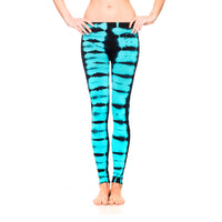 Neon blue tie dye leggings