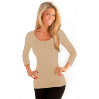 Stone Long Sleeve Burnout Print Scoop Neck Tee