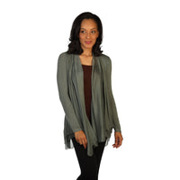Olive Knit And Silk Cardigan