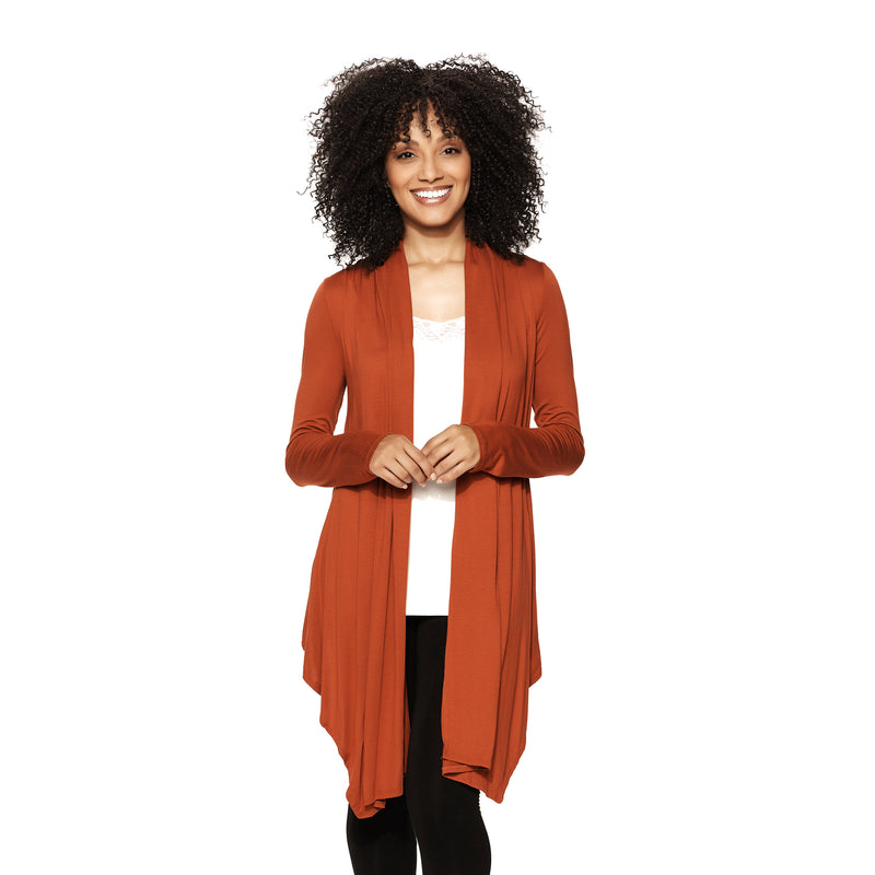 Rust Mid Length Cardigan