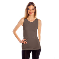 Taupe Mid Neck Tank Top